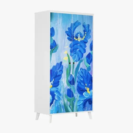Schrankaufkleber lebendiger blauer iris-bund – Wallnifity®