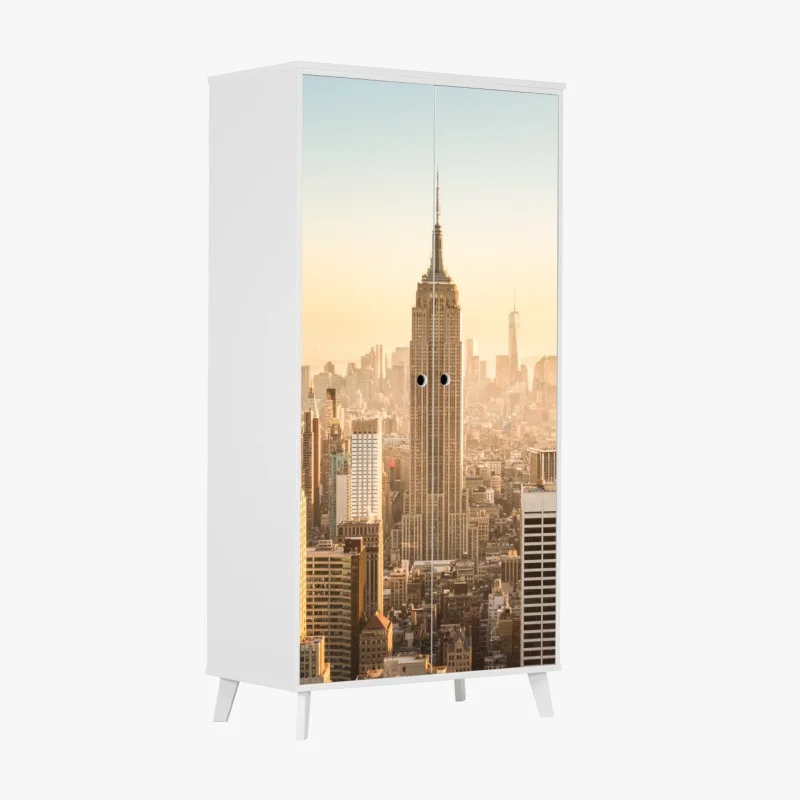 Schrankaufkleber New York skyline im goldenen licht