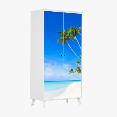 Schrankaufkleber tropischer palmenstrand – Wallnifity®