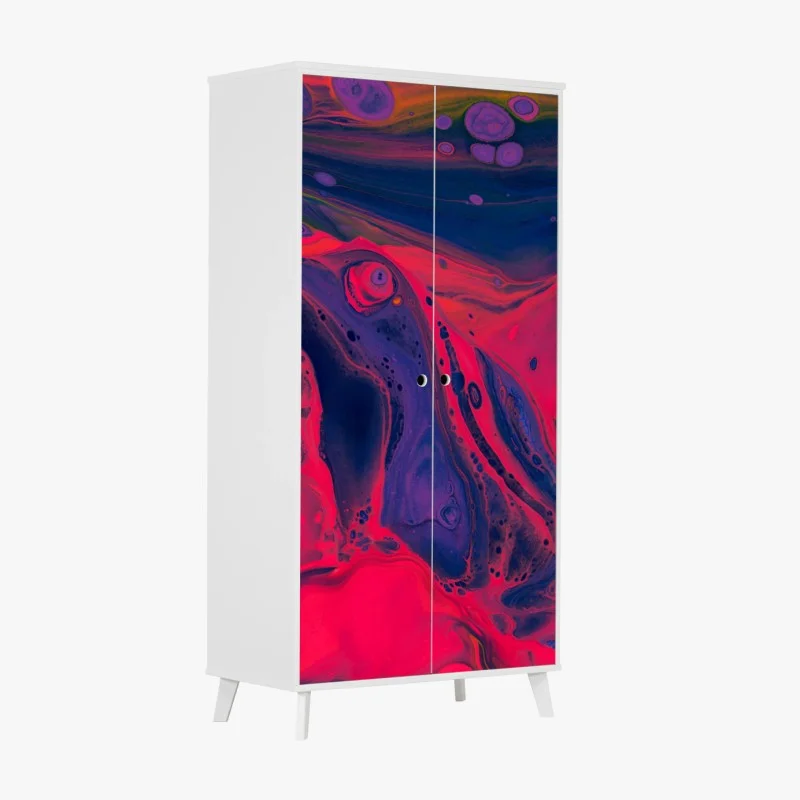 Schrankaufkleber leuchtende pinke abstrakte flüssige kunst