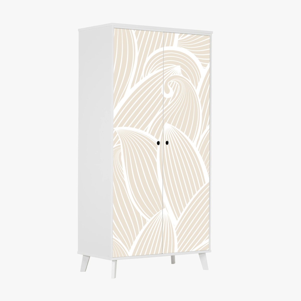 Schrankaufkleber zartes beige botanisches muster – Wallnifity®