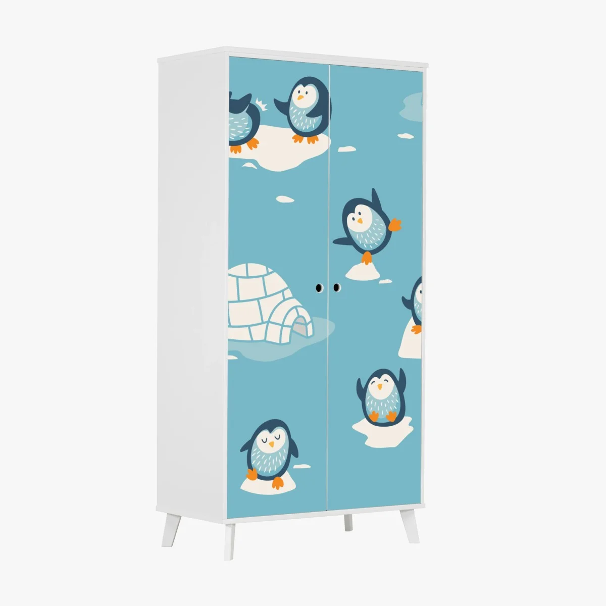 Schrankaufkleber verspieltes pinguinmuster für kinderzimmer – Wallnifity® Schrankaufkleber verspieltes pinguinmuster für kinderzimmer – Wallnifity®