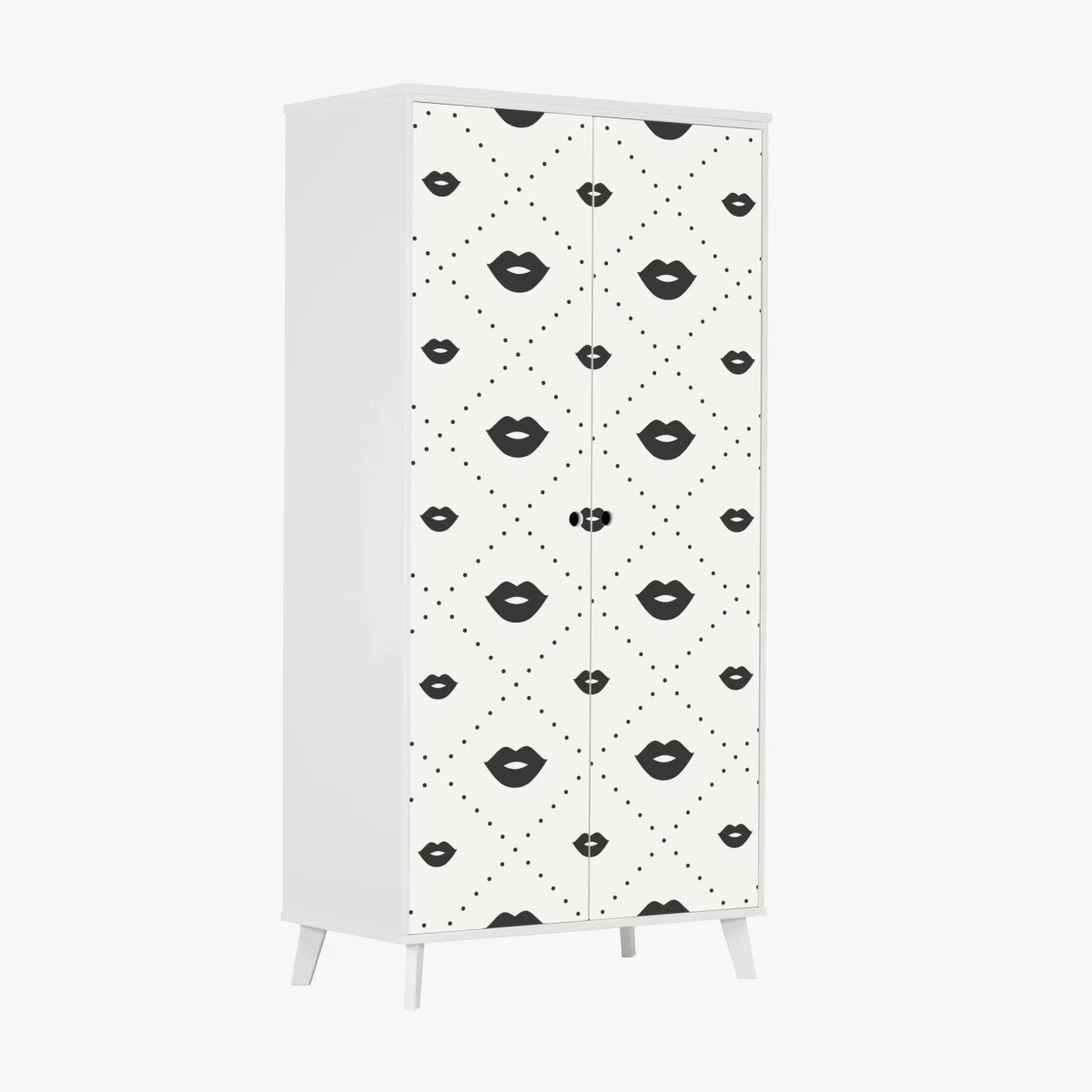 Schrankaufkleber minimalistisches monochromes lippenmuster – Wallnifity® Schrankaufkleber minimalistisches monochromes lippenmuster – Wallnifity®