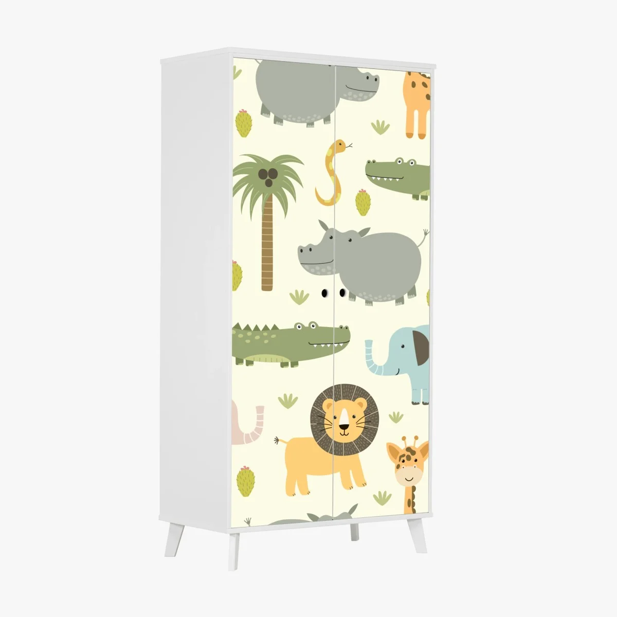 Schrankaufkleber pastell safari tiermuster – Wallnifity® Schrankaufkleber pastell safari tiermuster – Wallnifity®