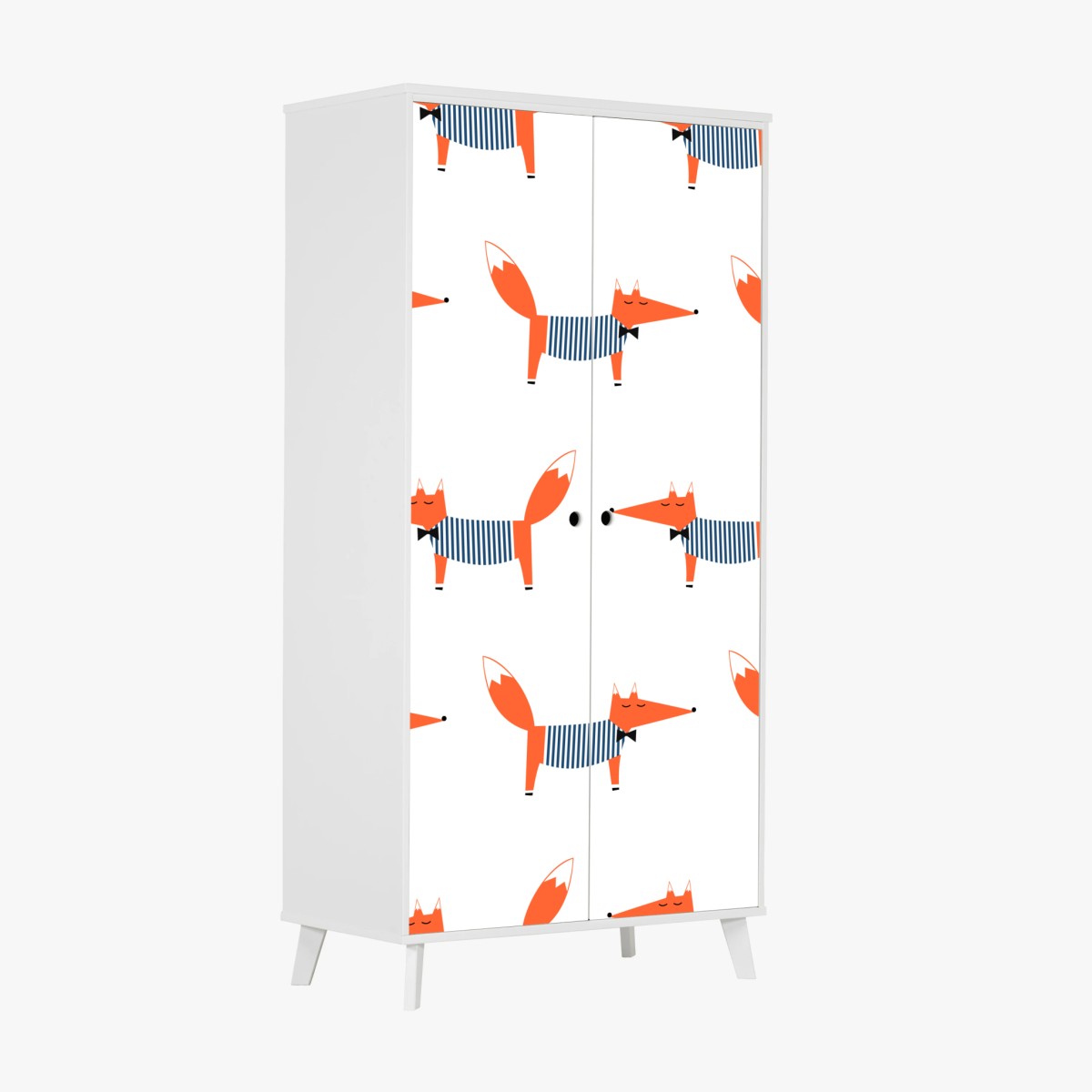 Schrankaufkleber niedliches gestreiftes fuchsmuster – Wallnifity®
