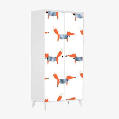Schrankaufkleber niedliches gestreiftes fuchsmuster – Wallnifity®