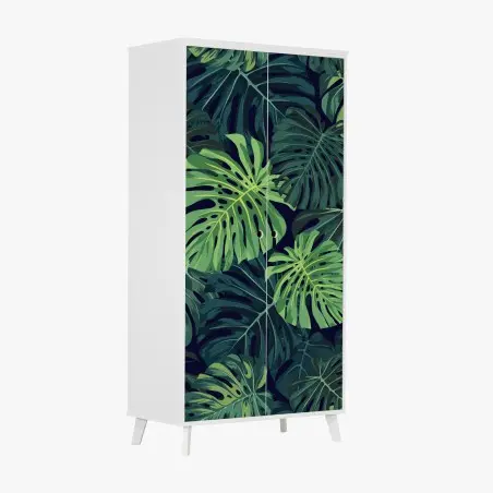 Schrankaufkleber tropisches monstera-blattmuster – Wallnifity®