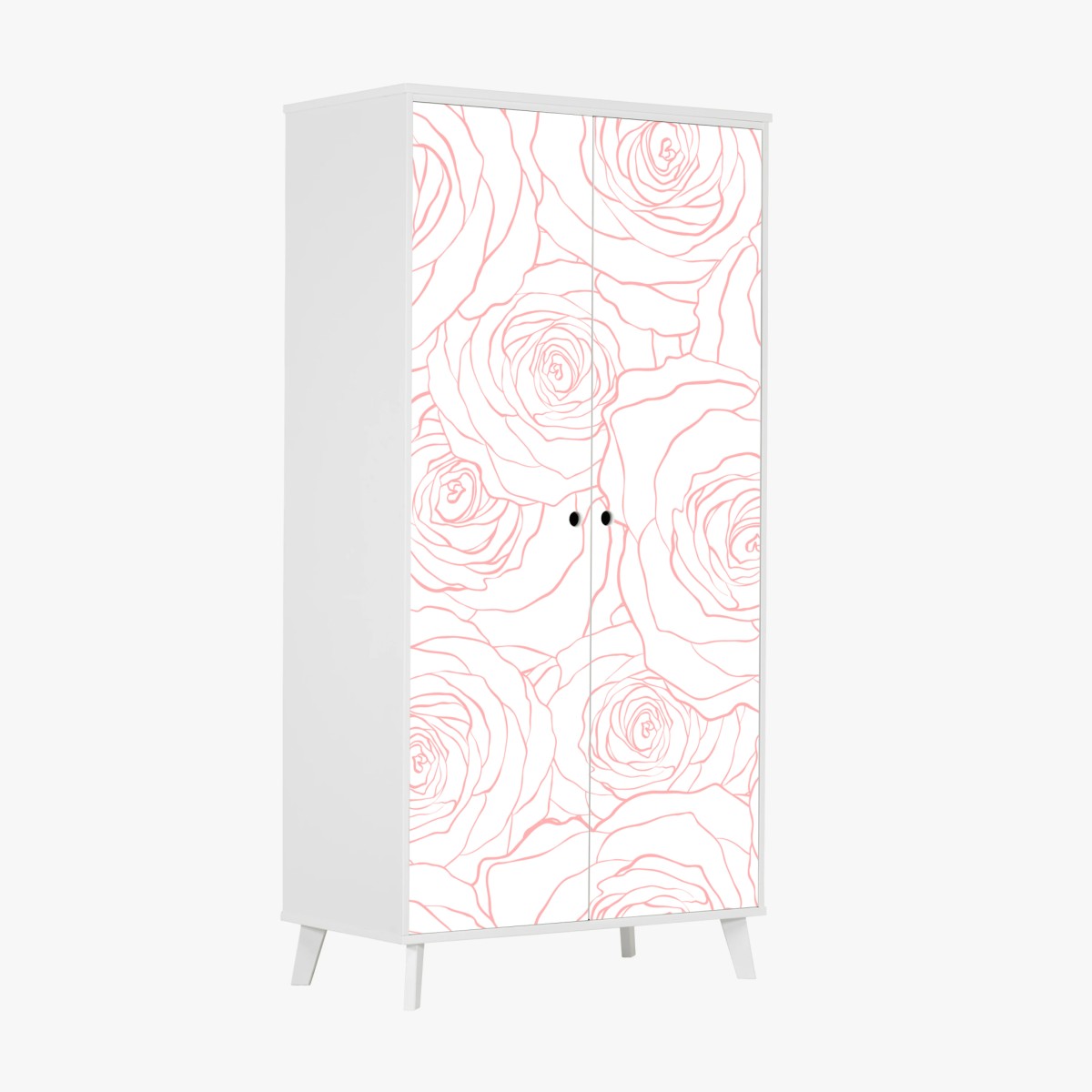 Schrankaufkleber zartes muster rosa rosen – Wallnifity®