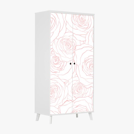 Schrankaufkleber zartes muster rosa rosen – Wallnifity®