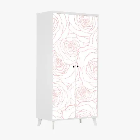 Schrankaufkleber zartes muster rosa rosen – Wallnifity®