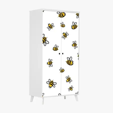 Schrankaufkleber verspieltes bienenmuster für kinderzimmer – Wallnifity®