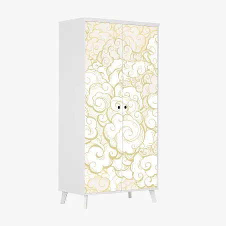 Schrankaufkleber goldenes ornamentales wolkenmuster – Wallnifity®
