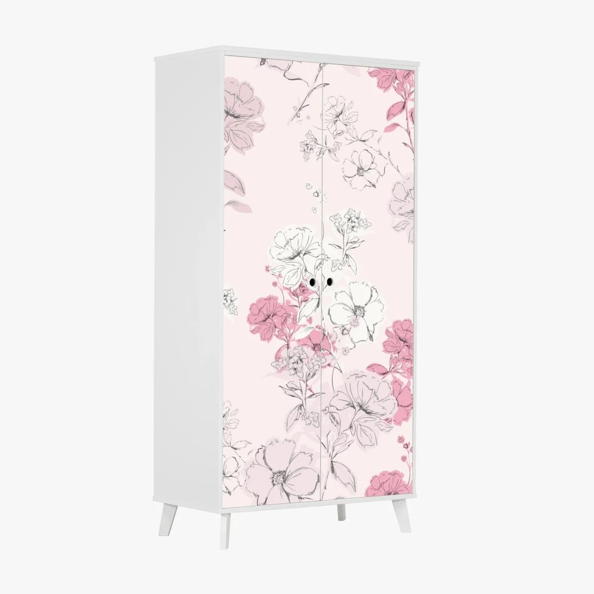 Schrankaufkleber zartes rosa blumenmuster – Wallnifity® Schrankaufkleber zartes rosa blumenmuster – Wallnifity®