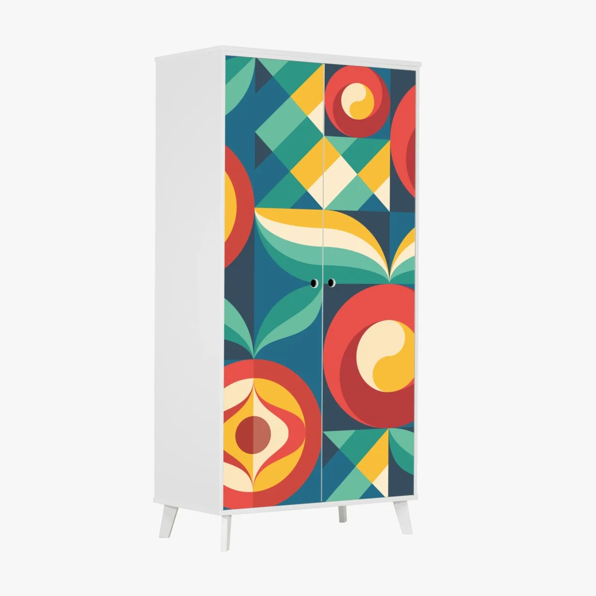 Schrankaufkleber lebhaftes geometrisches blumenmuster – Wallnifity® Schrankaufkleber lebhaftes geometrisches blumenmuster – Wallnifity®
