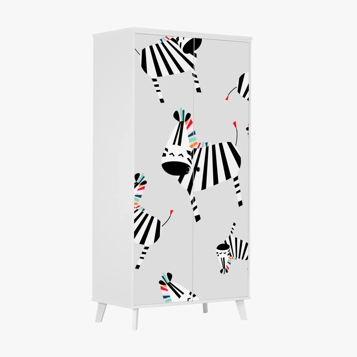 Schrankaufkleber verspieltes zebramuster mit streifen – Wallnifity® Schrankaufkleber verspieltes zebramuster mit streifen – Wallnifity®