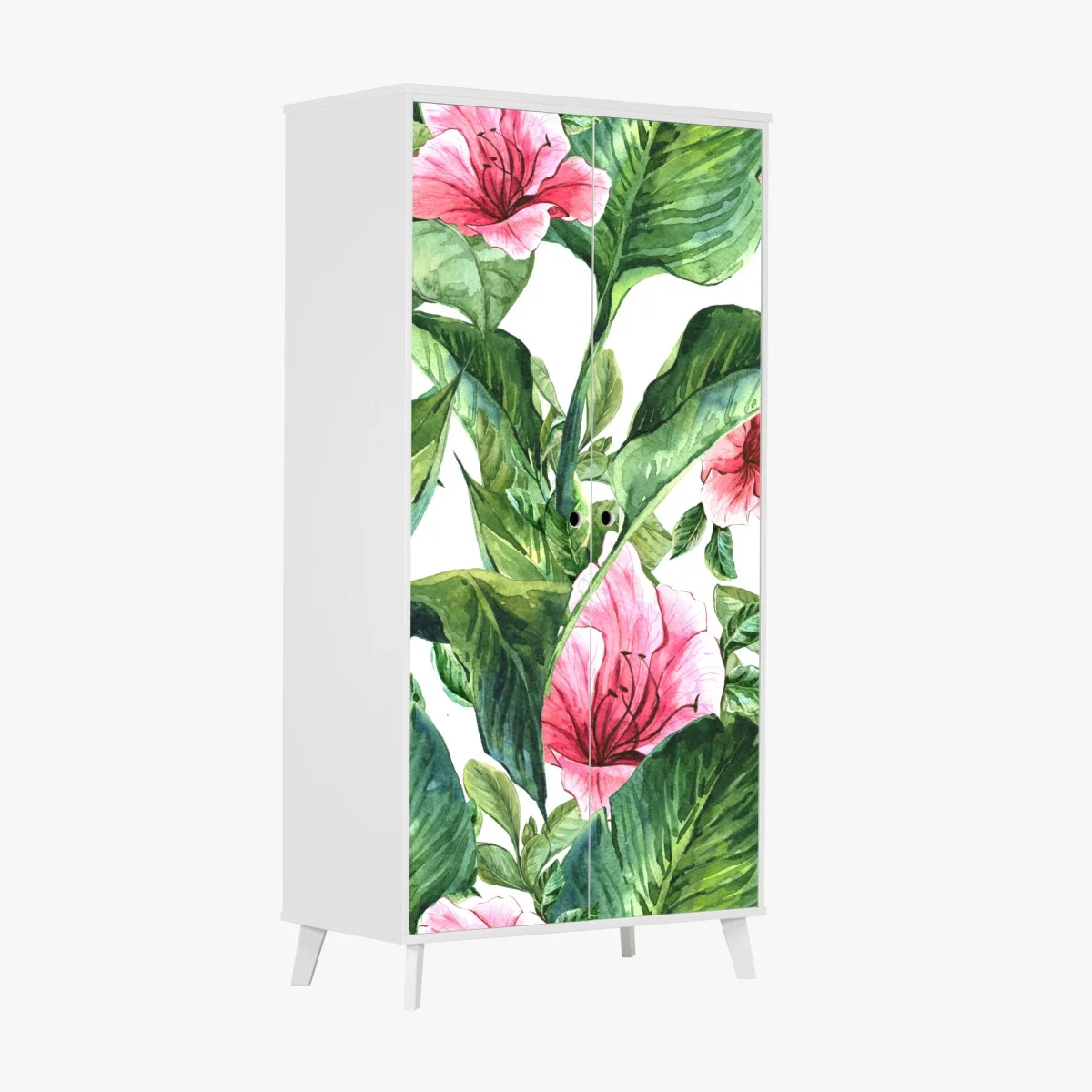 Schrankaufkleber rosa aquarell blumen botanikmotiv – Wallnifity® Schrankaufkleber rosa aquarell blumen botanikmotiv – Wallnifity®