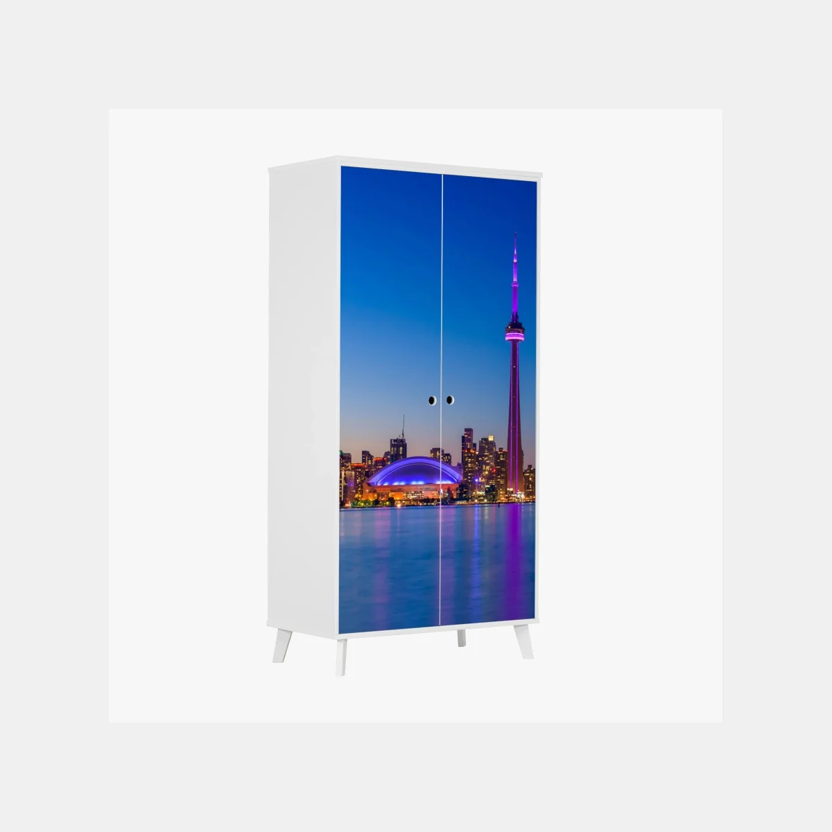 Schrankaufkleber Toronto skyline bei dämmerung – Wallnifity® Schrankaufkleber Toronto skyline bei dämmerung – Wallnifity®