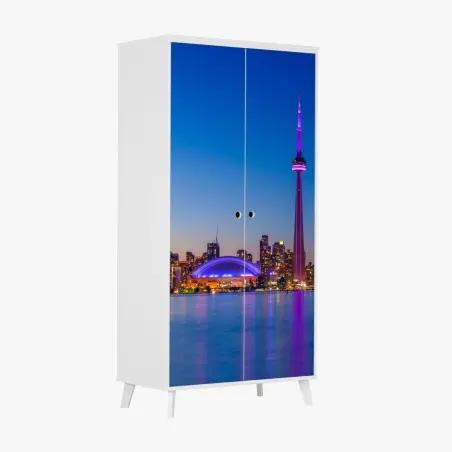 Schrankaufkleber Toronto skyline bei dämmerung – Wallnifity®