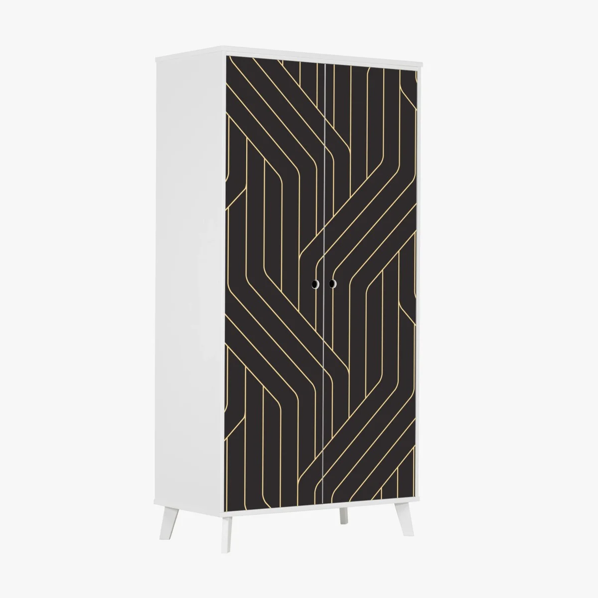 Schrankaufkleber geometrisches art deco muster in schwarz und gold – Wallnifity® Schrankaufkleber geometrisches art deco muster in schwarz und gold – Wallnifity®