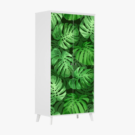 Schrankaufkleber tropisches monstera-blattmuster – Wallnifity®