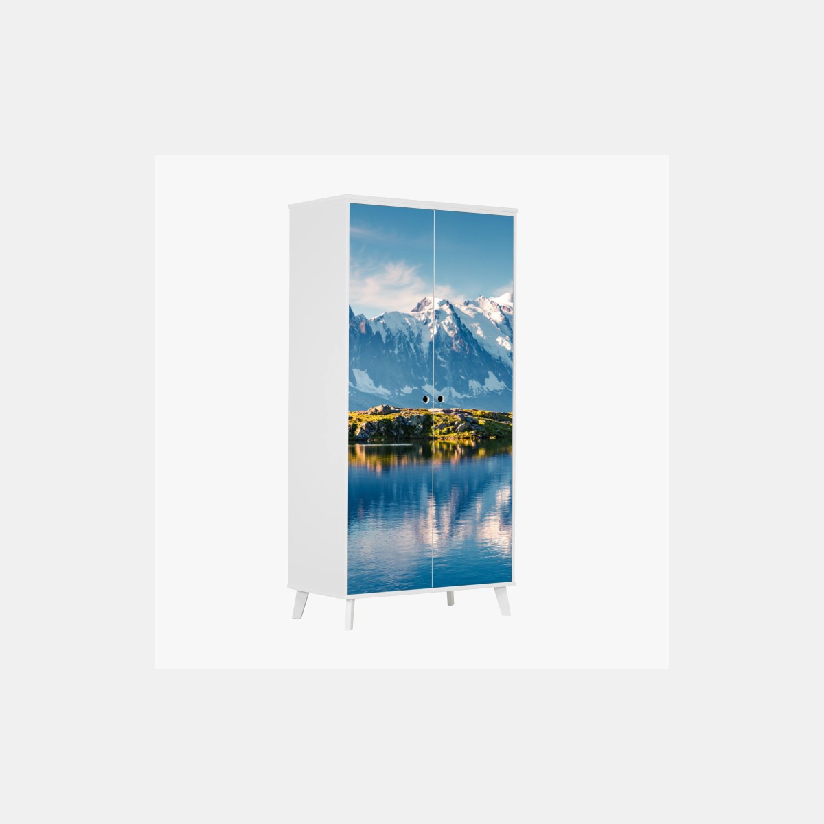 Schrankaufkleber panorama von Mont Blanc über dem Lac Blanc – Wallnifity®