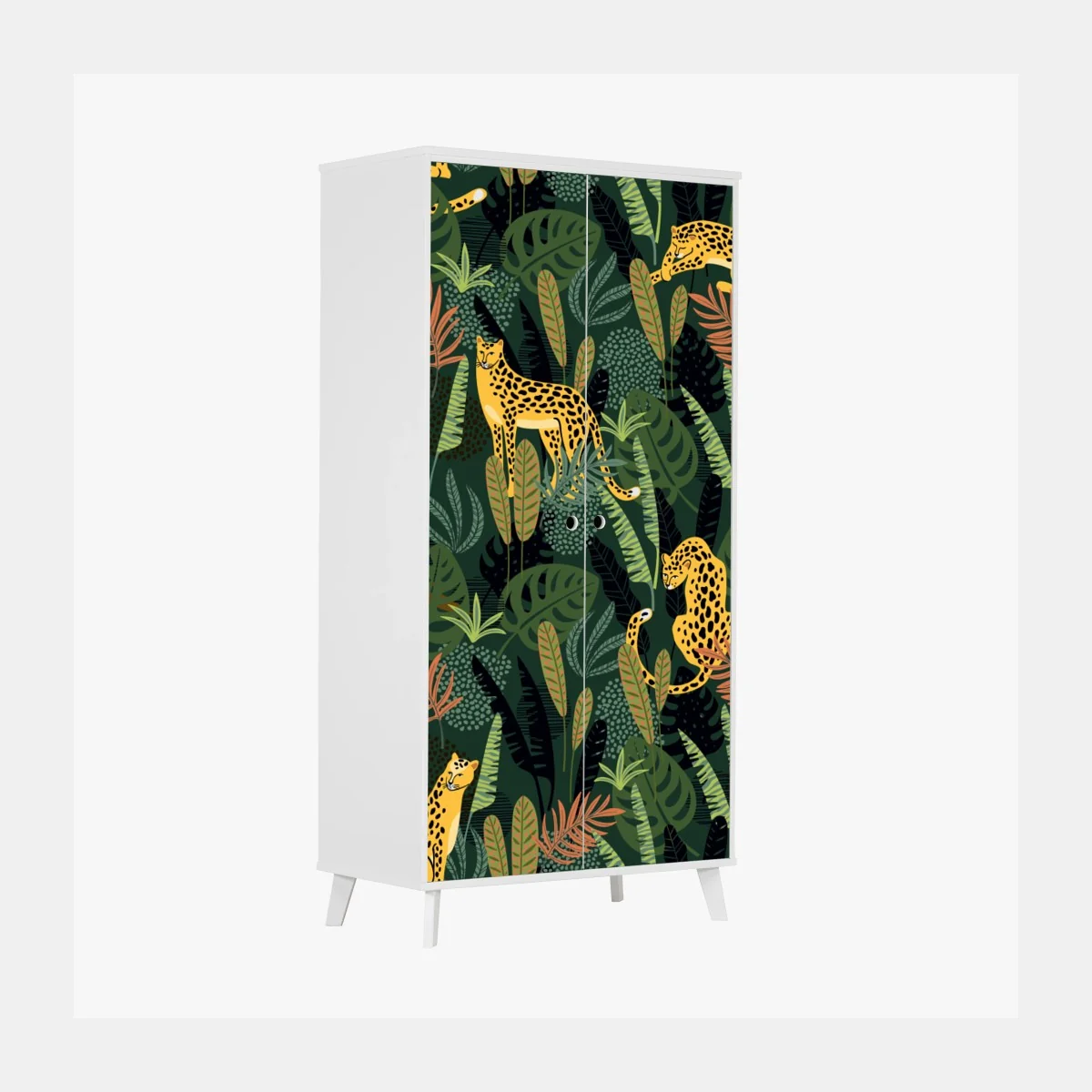 Schrankaufkleber tropisches leopardenmuster – Wallnifity® Schrankaufkleber tropisches leopardenmuster – Wallnifity®