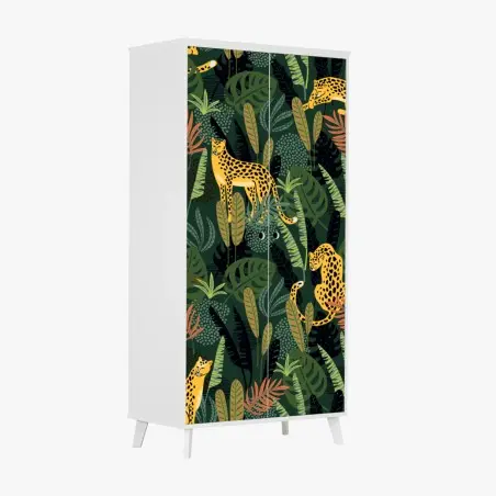 Schrankaufkleber tropisches leopardenmuster – Wallnifity®