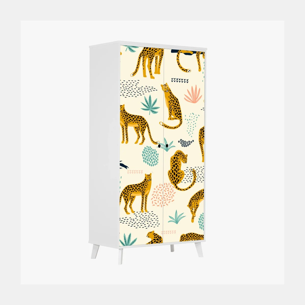 Schrankaufkleber verspieltes gepardenmuster in pastelltönen – Wallnifity® Schrankaufkleber verspieltes gepardenmuster in pastelltönen – Wallnifity®