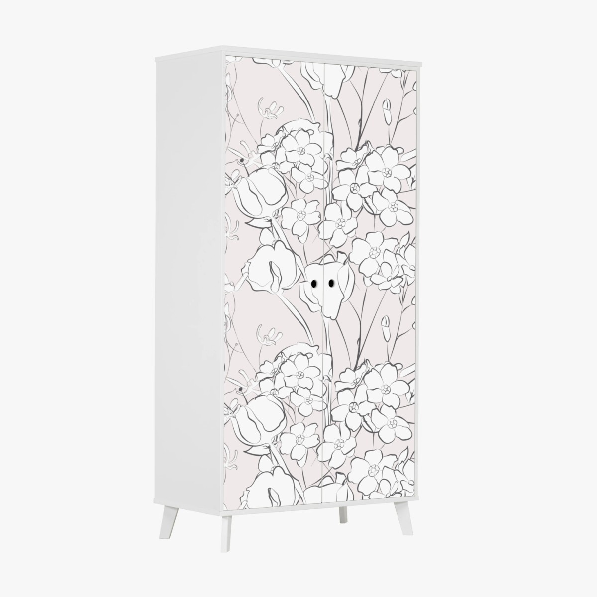 Schrankaufkleber zartes pastellblumenmuster – Wallnifity®