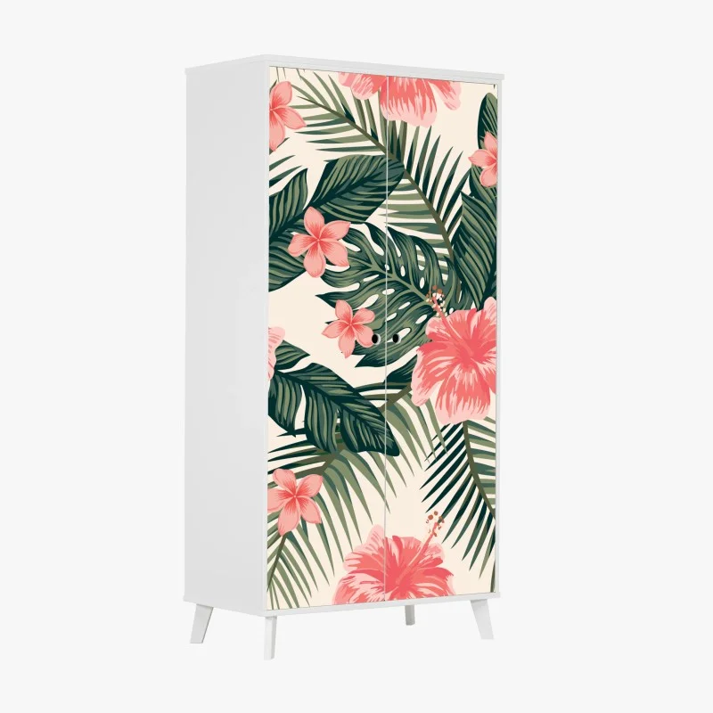 Schrankaufkleber tropisches hibiskusmuster – Wallnifity® Schrankaufkleber tropisches hibiskusmuster – Wallnifity®