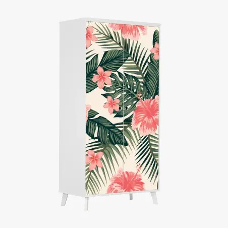 Schrankaufkleber tropisches hibiskusmuster – Wallnifity®
