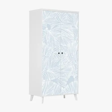 Schrankaufkleber sanftes blaues botanisches muster – Wallnifity®