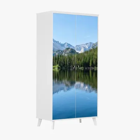 Schrankaufkleber gebirgssee mit spiegelung – Wallnifity®
