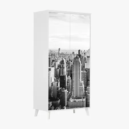 Schrankaufkleber New York panorama in schwarzweiß – Wallnifity®