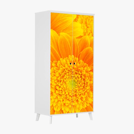 Schrankaufkleber intensive orange gerbera nahaufnahme – Wallnifity®