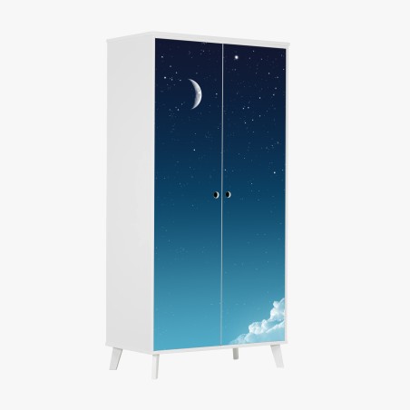 Schrankaufkleber ruhiger halbmond am sternenhimmel – Wallnifity®
