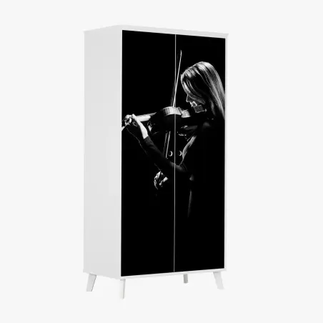 Schrankaufkleber elegante geigerin silhouette – Wallnifity®