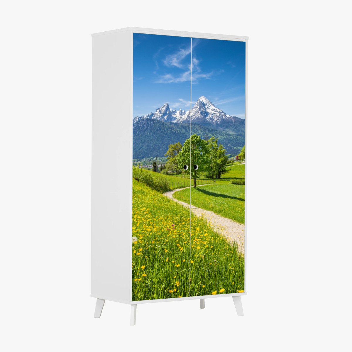 Schrankaufkleber alpenwiese und bergpfad – Wallnifity®