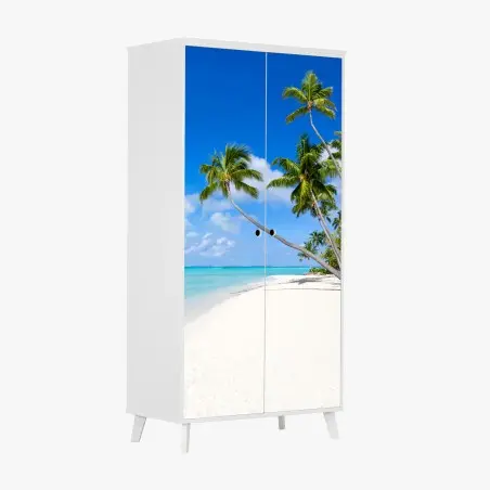 Schrankaufkleber tropischer palmenstrand – Wallnifity®