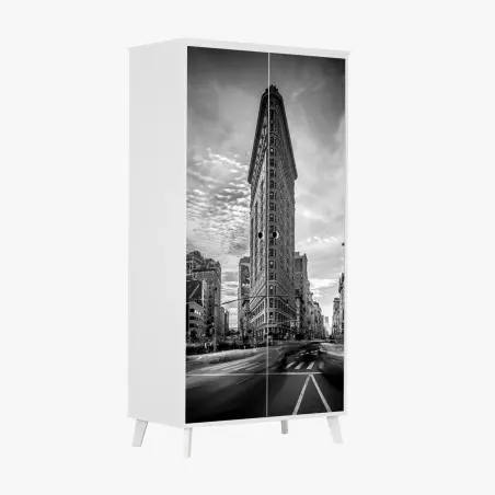 Schrankaufkleber Flatiron, New York — monochrome architektur – Wallnifity®