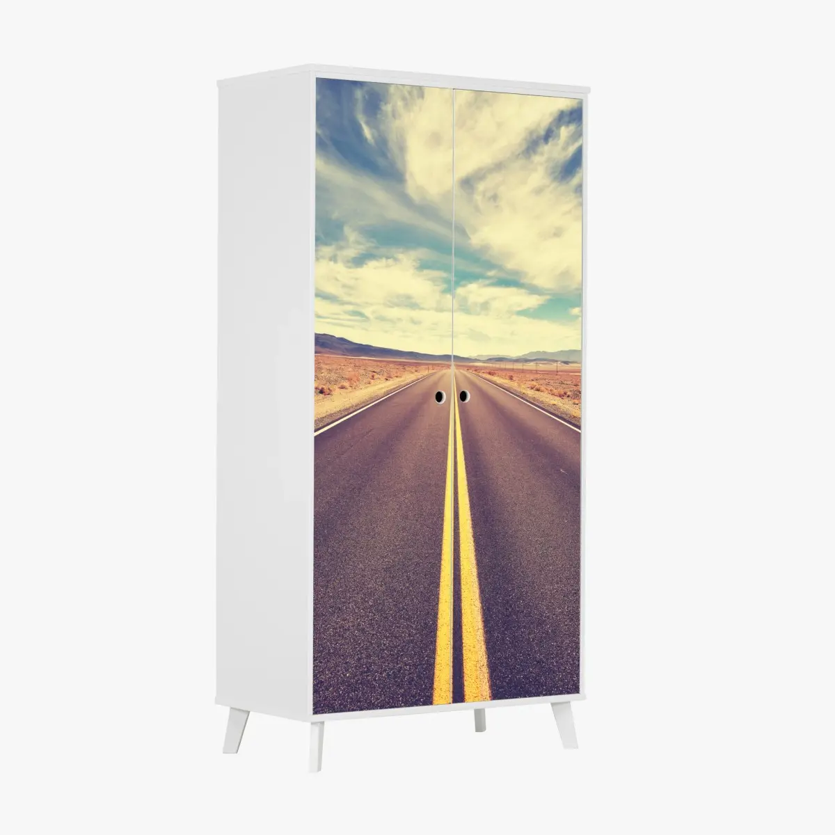 Schrankaufkleber vintage wüstenstraße, Death Valley – Wallnifity®