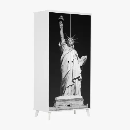 Schrankaufkleber Freiheitsstatue in monochrom – Wallnifity®