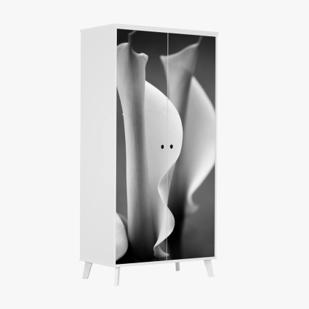 Schrankaufkleber elegante calla-lilien in monochrom – Wallnifity®