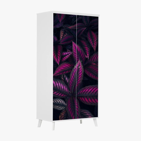 Schrankaufkleber leuchtendes violettes blättermotiv – Wallnifity®