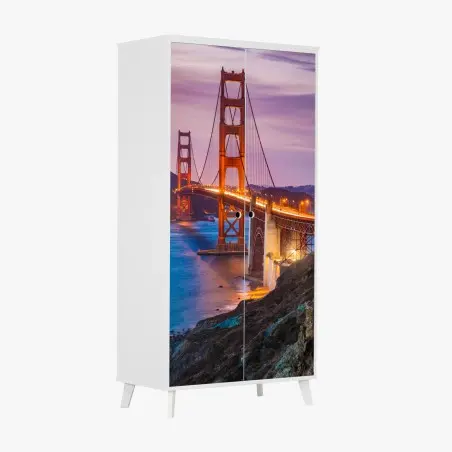 Schrankaufkleber golden gate bridge bei dämmerung, San Francisco – Wallnifity®