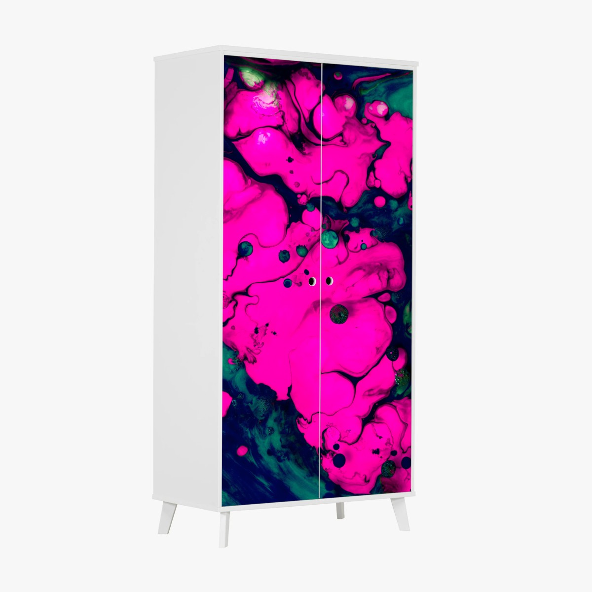 Schrankaufkleber neonpink flüssige abstraktion – Wallnifity®