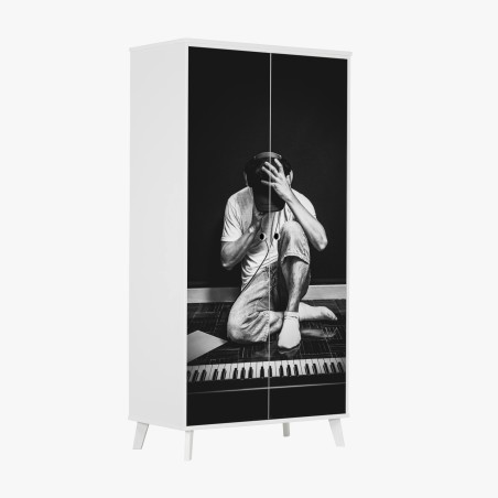Schrankaufkleber introvertierter musiker am keyboard – Wallnifity®