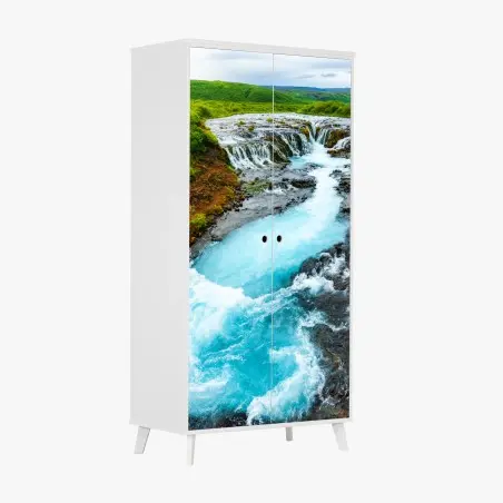 Schrankaufkleber wasserfall Bruarfoss, Island – Wallnifity®