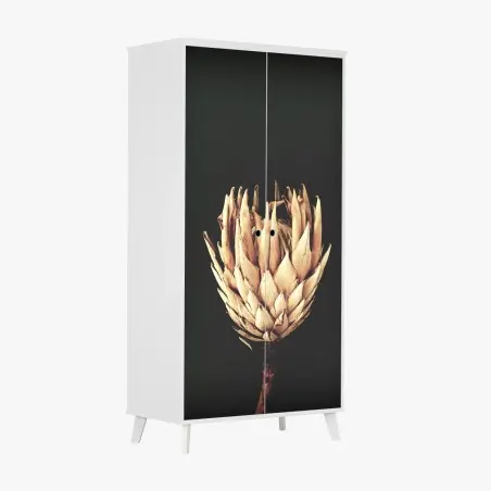 Schrankaufkleber getrocknete protea in sepia – Wallnifity®