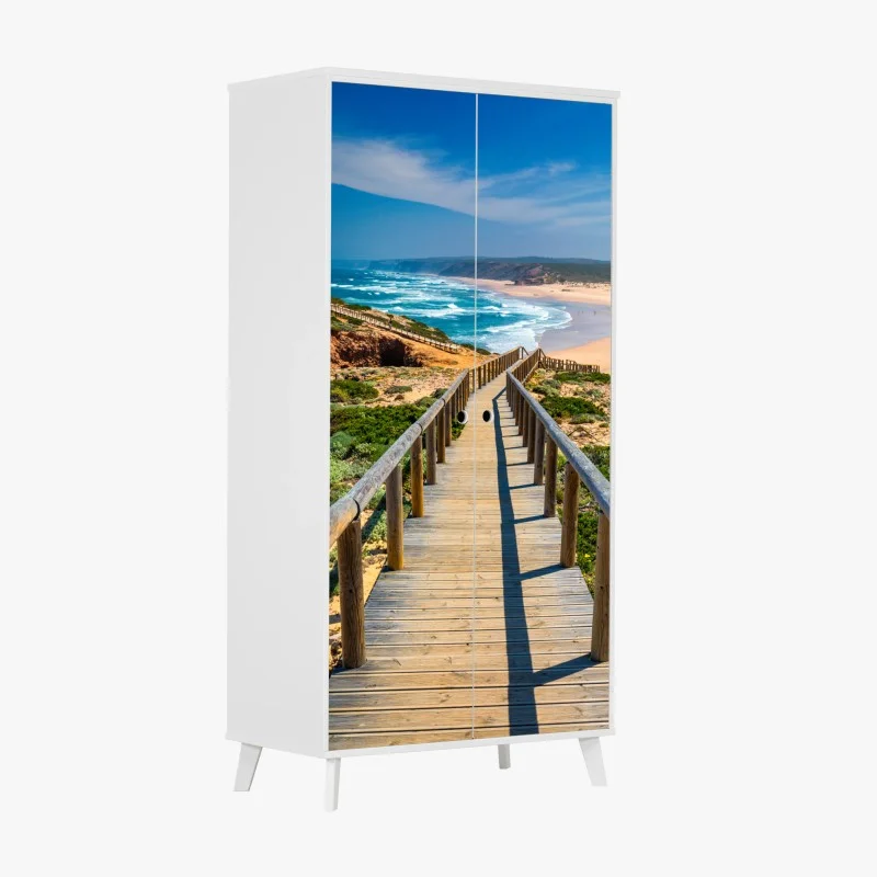 Schrankaufkleber holzsteg zur Praia da Bordeira